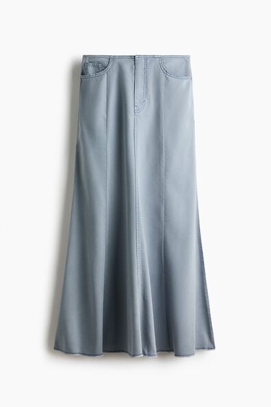 Flared denim skirt