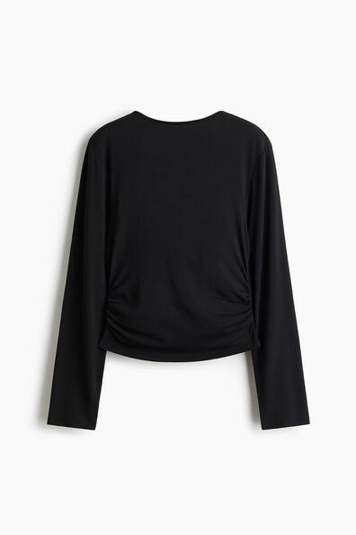 Cowl-back jersey top