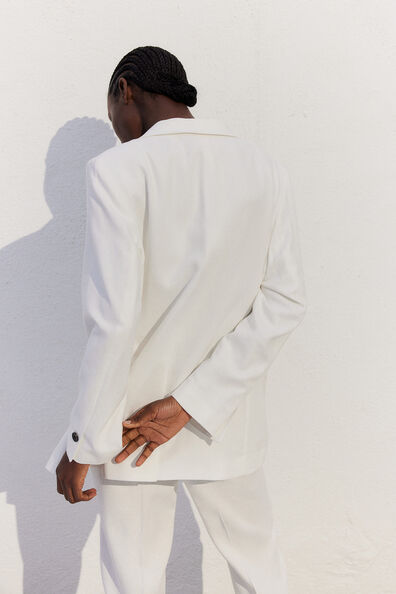 Linen-blend blazer