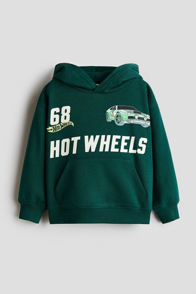 Printed brushed-inside hoodie