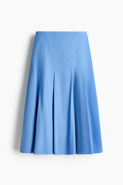 Pleated poplin skirt