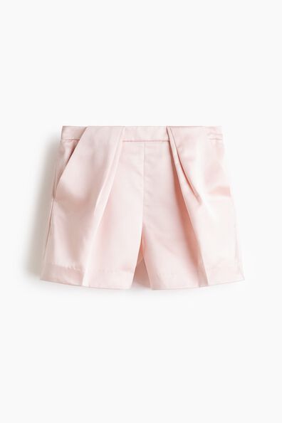 Pleat-detail satin shorts