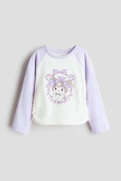 Long-sleeved printed top