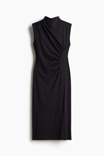 Draped turtleneck dress