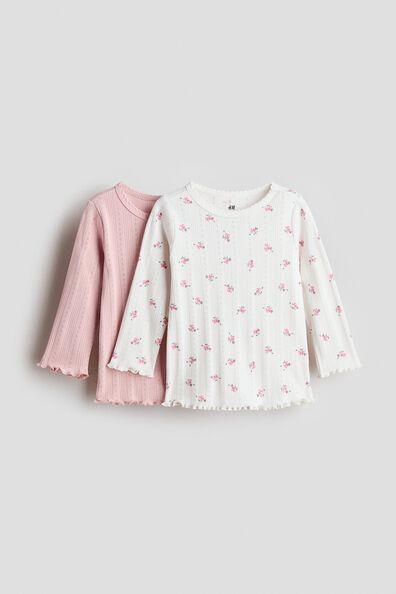 2-pack cotton pointelle tops