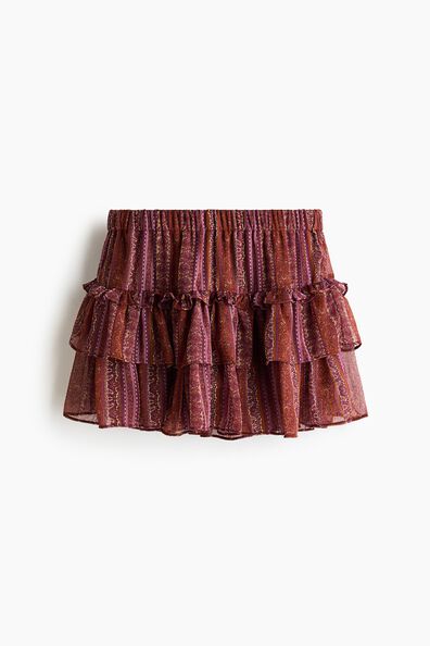 Tiered chiffon mini skort