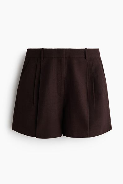 Tailored linen-blend shorts