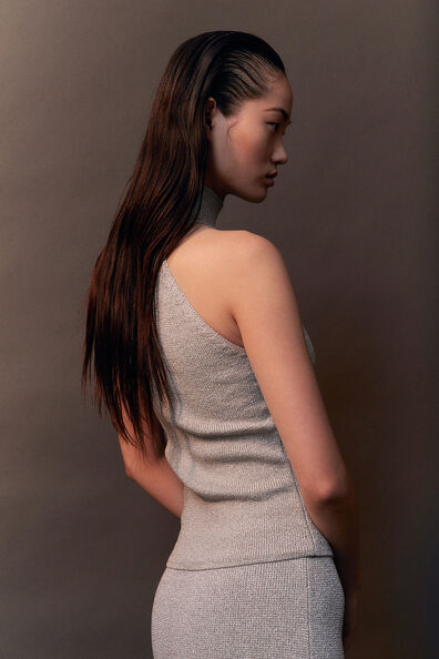 Glittery turtleneck top