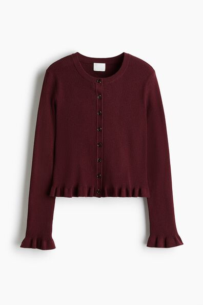 Rib-knit cardigan