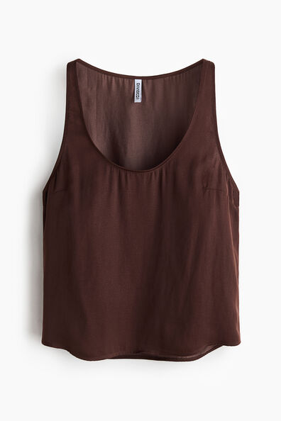 Scoop-neck chiffon top