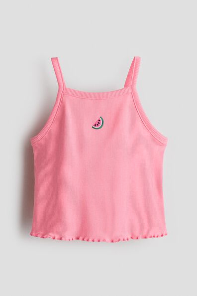 Embroidery-detail strappy top