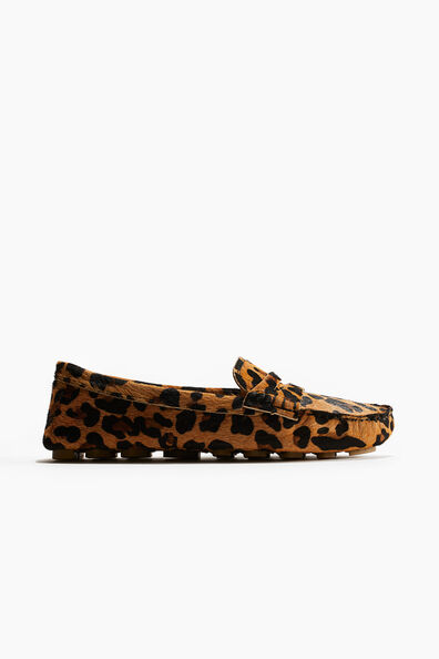 Pony hair leather loafers