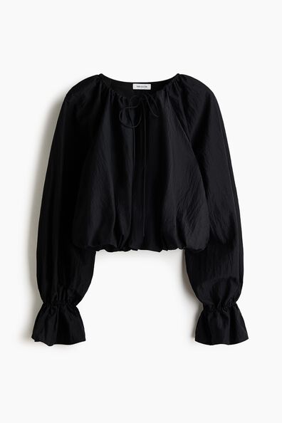 Crinkled balloon blouse