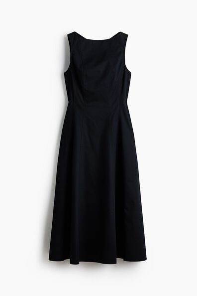 Cut-out twill dress