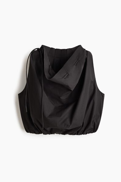 Drawstring-detail poplin top