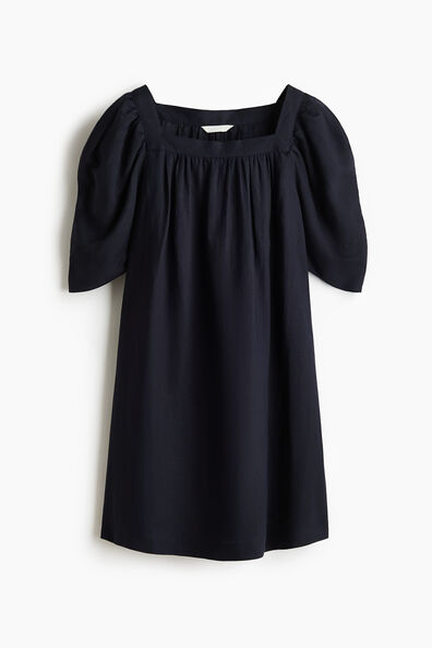 Linen-blend dress