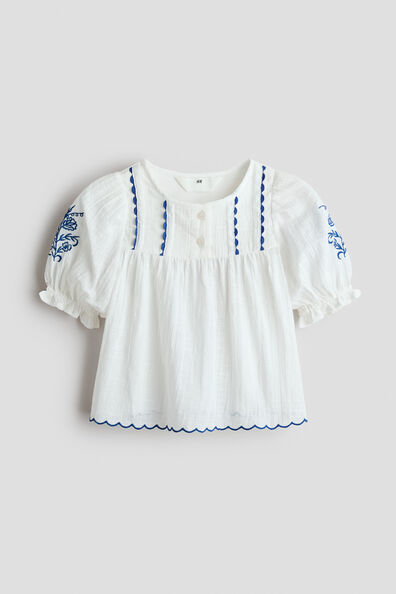 Embroidered cotton blouse