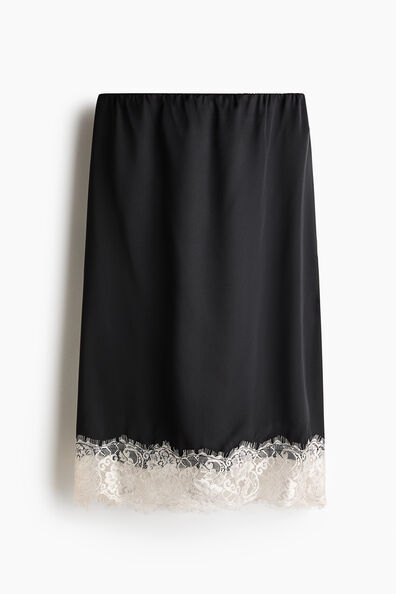Lace-trimmed skirt