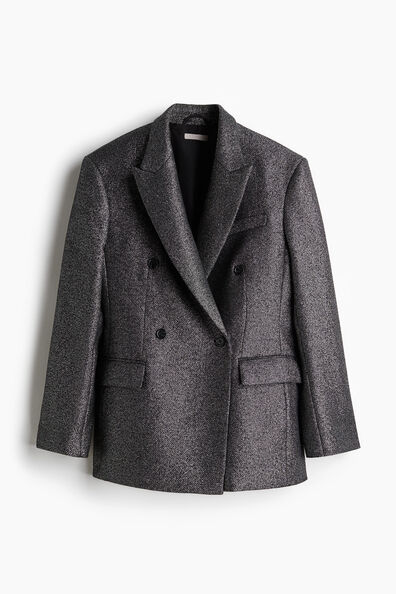 Wool-blend glittery blazer