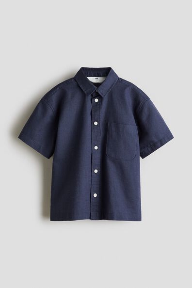 Linen-blend shirt