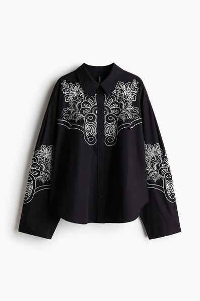 Oversized embroidered shirt