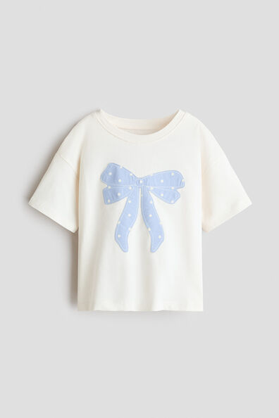 Appliquéd cotton T-shirt