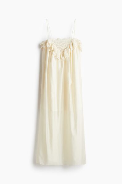 Lace-trimmed slip dress