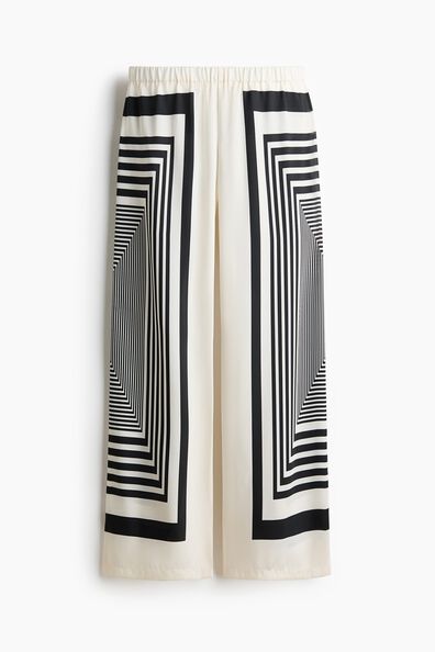 Wide satin trousers
