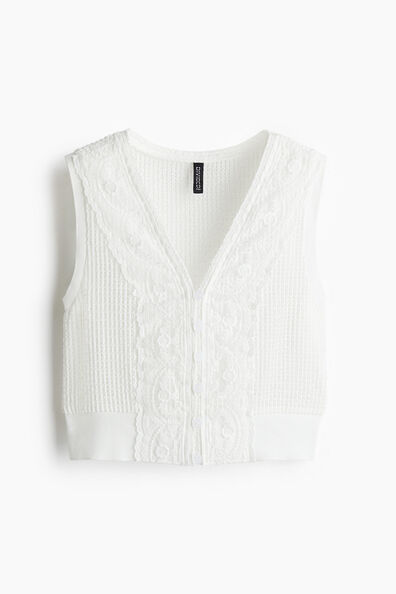 Lace-detail vest top