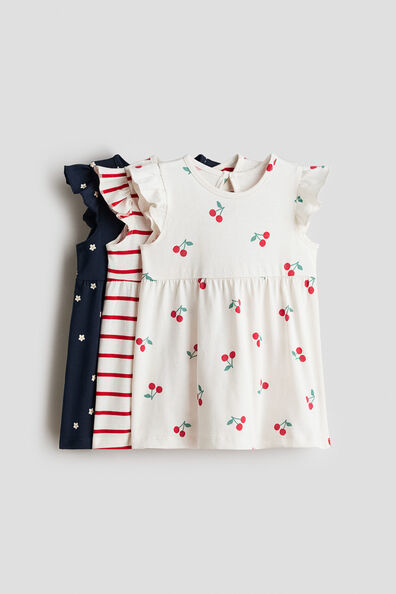 3-pack printed cotton dresses
