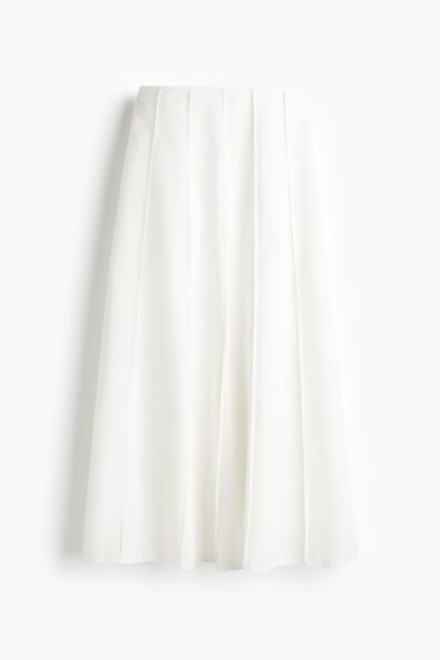 Flared linen-blend skirt