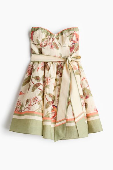 Linen-blend dress