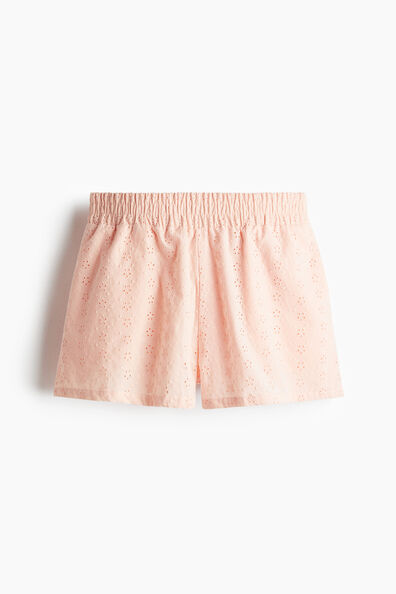 High-waisted broderie anglaise shorts