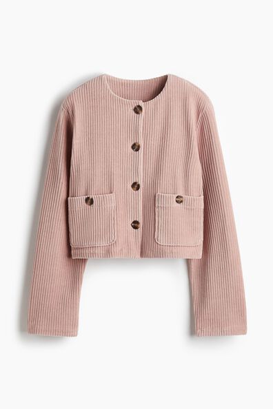 Ribbed velour cardigan