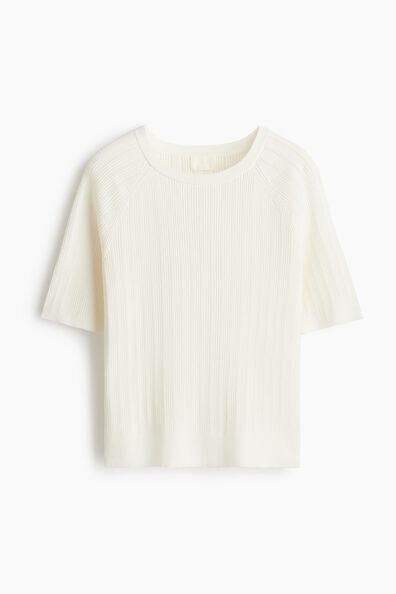 Rib-knit T-shirt