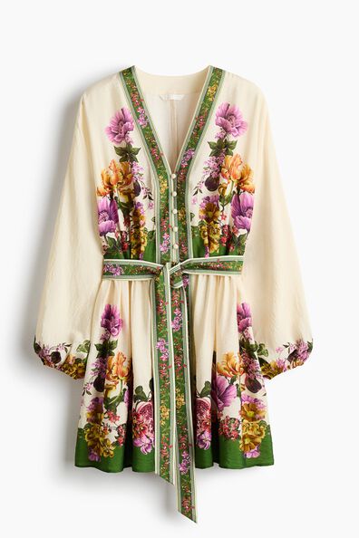 Tie-belt tunic dress