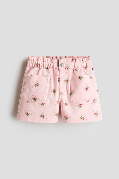 Twill paper bag shorts