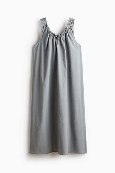 Drawstring-detail A-line dress