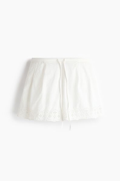 Broderie-anglaise cotton shorts