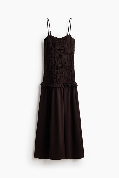 Smocked-bodice strappy dress