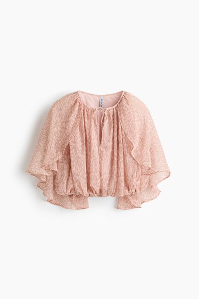Patterned cape-detail top