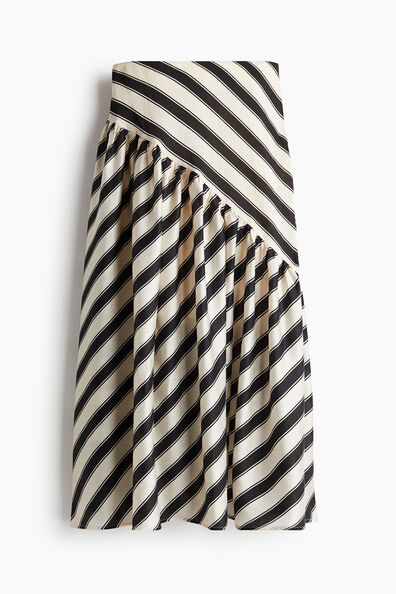 Draped lyocell-blend skirt