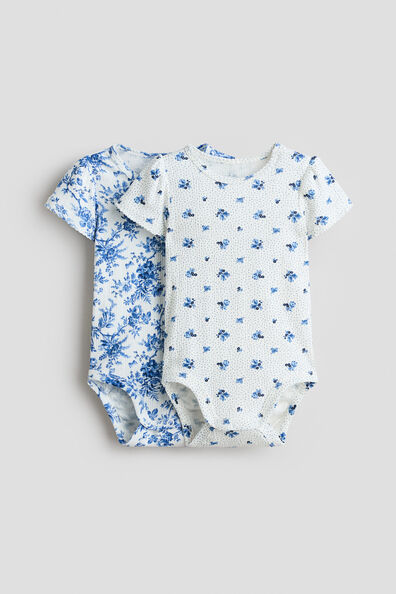 2-pack floral-print pointelle bodysuits