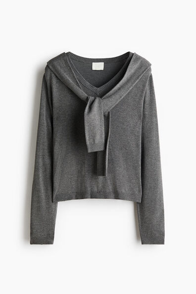 Scarf-detail jumper