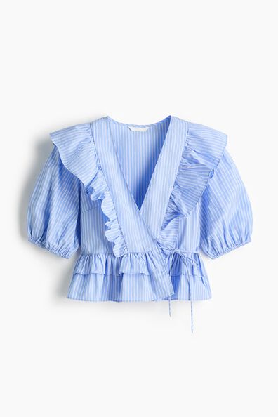 Poplin wrap blouse