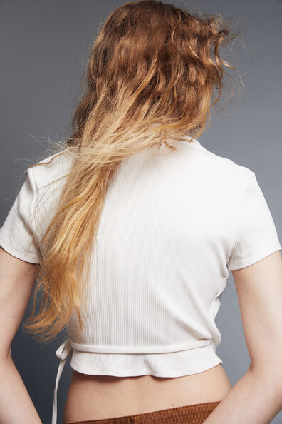 Wrapover ribbed top