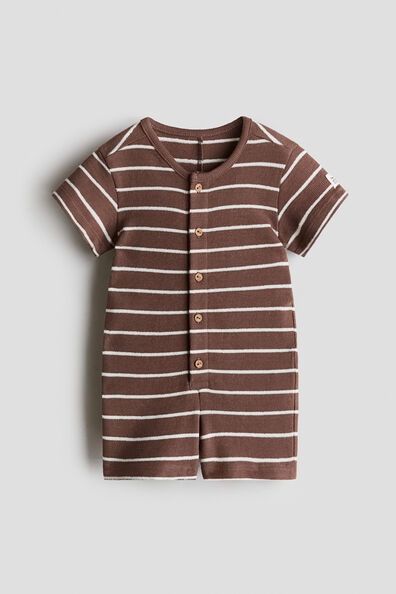 Textured jersey romper suit