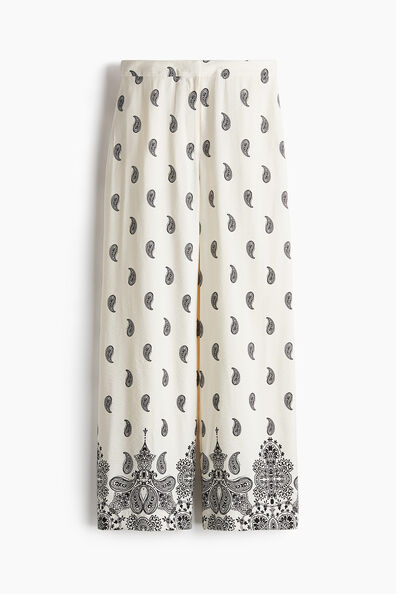 Patterned twill trousers