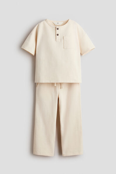 2-piece textured cotton set
