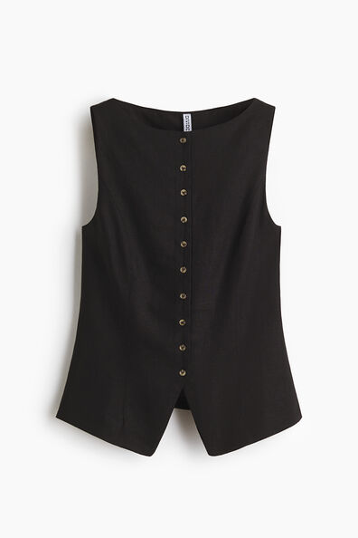Linen-blend waistcoat